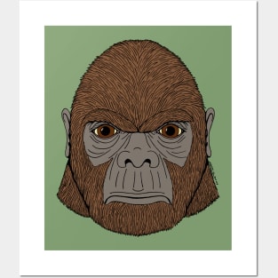 Bigfoot Portrait 1 (Ape-Like) Posters and Art